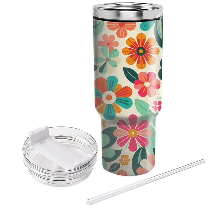 Retro Funky Flowers  Decorative Tumblers