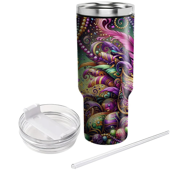 Carnival Chaos - A Playful Mardi Gras  Custom Tumblers