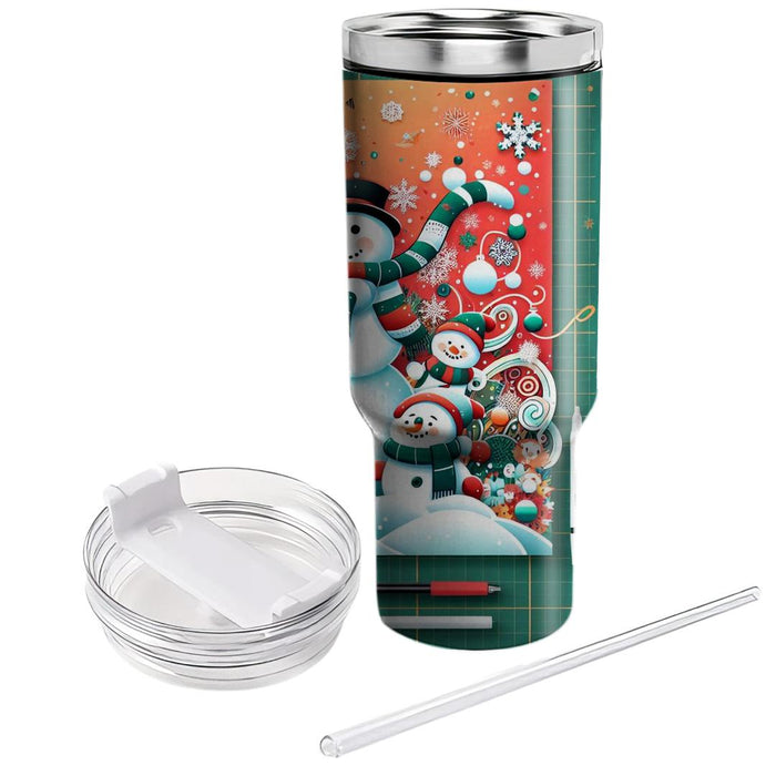 Winter Cheerful Snowmen  Insulated Tumblers