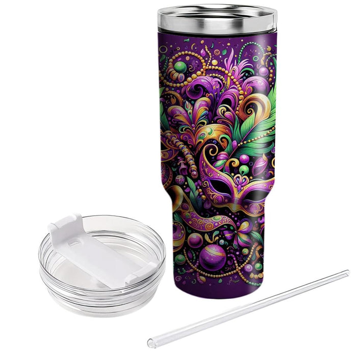 Vivid Revelry - A Colorful Mardi Gras  Decorative Tumblers