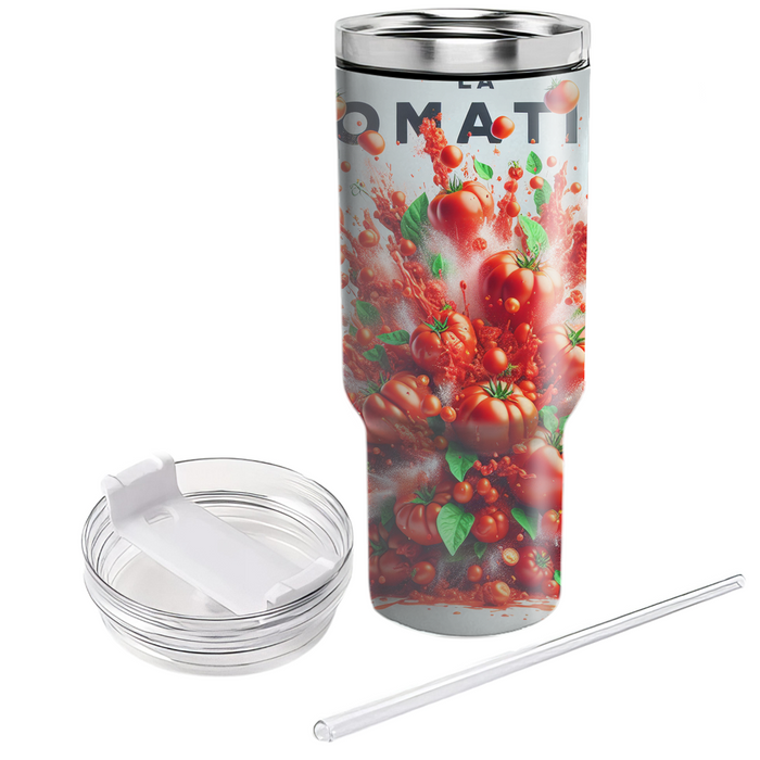 Vibrant La Tomatina Tumblers With Lids