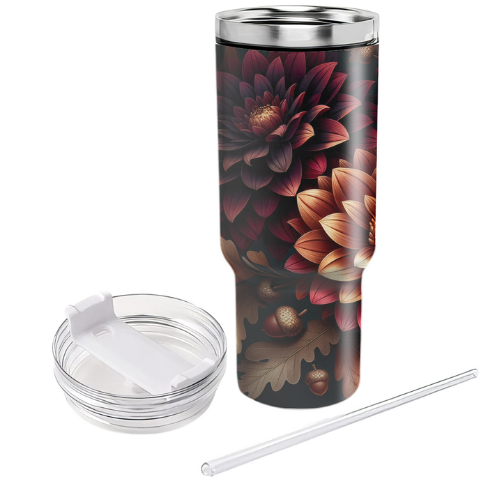 Autumnal Dahlia Dream Travel Tumblers