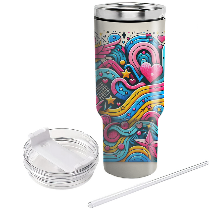 Funky Doodle Art  Tumbler Cups