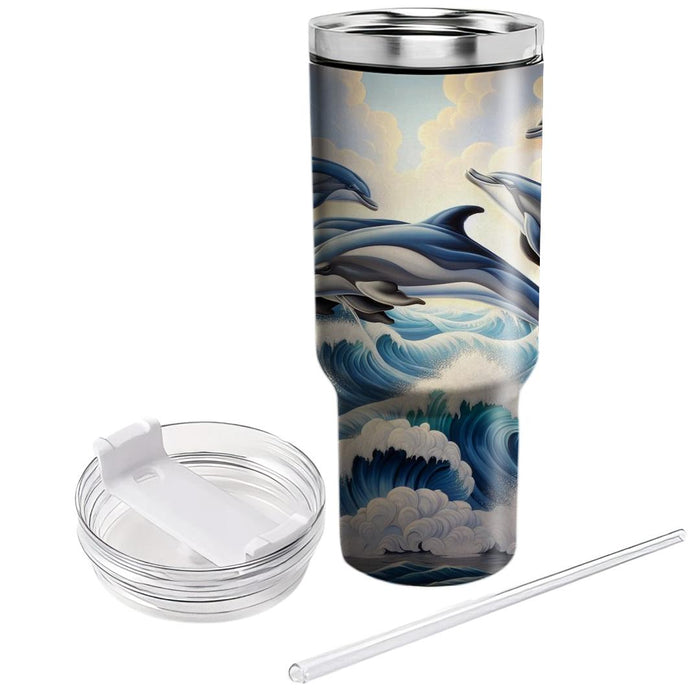 Whimsical Dolphin Dance  Insulated Tumblers