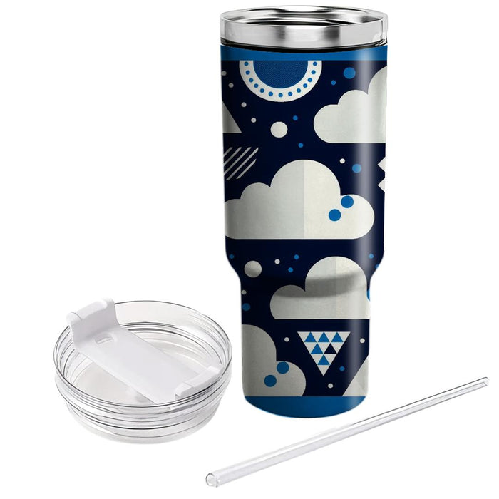 Whimsical Cloud Geometry  Tumblers With Lids