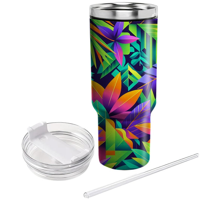 Geometric Neon Jungle  Decorative Tumblers