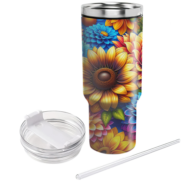 Vibrant Flower Explosion  Insulated Tumblers