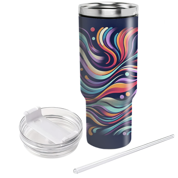 Retro Abstract Waves  Custom Tumblers