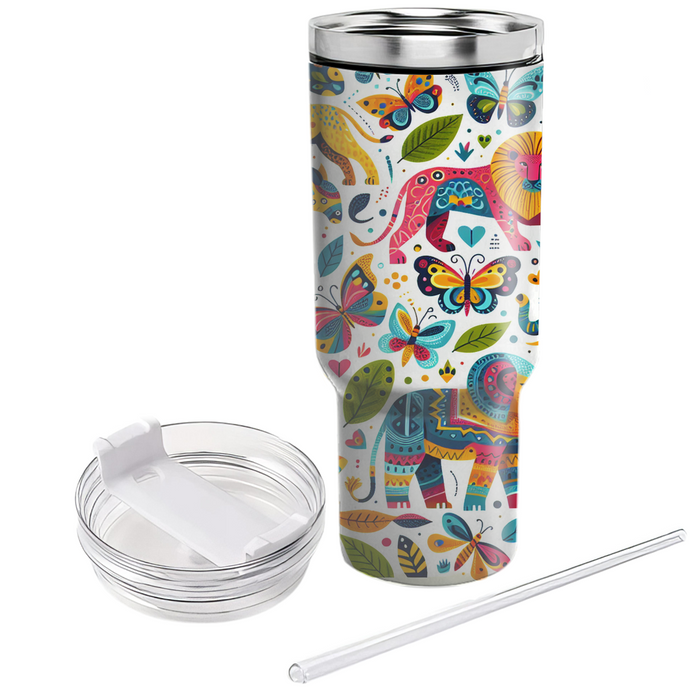 Vibrant Animal Patterns Tumblers With Lids