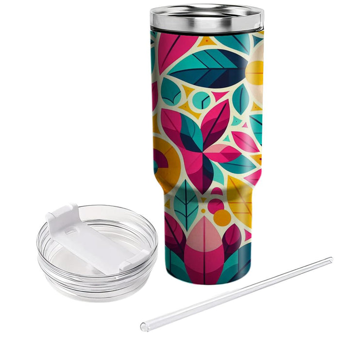 Vibrant Petal Mosaic  Unique Tumblers