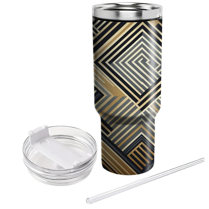 Sophisticated Diagonal Stripes  Personalized Tumblers