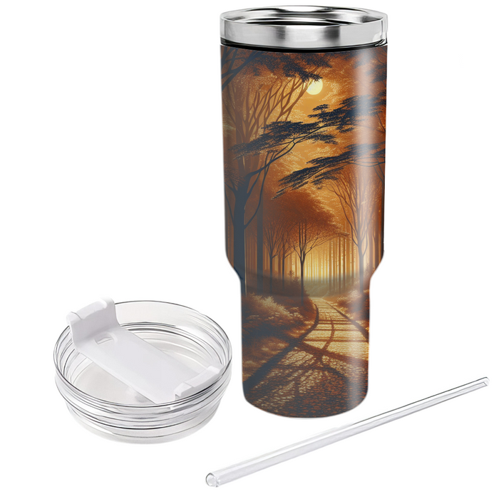 Autumn Moonlit Walk  Travel Tumblers