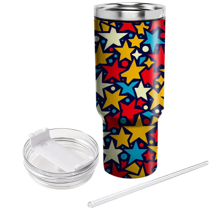 Vibrant Mosaic Star Pattern  Custom Tumblers