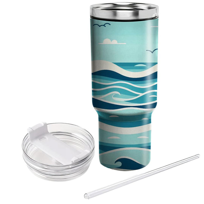 Serene Ocean Waves  Tumbler Cups