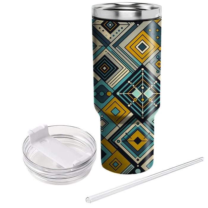 Geometric Retro Diamonds  Insulated Tumblers