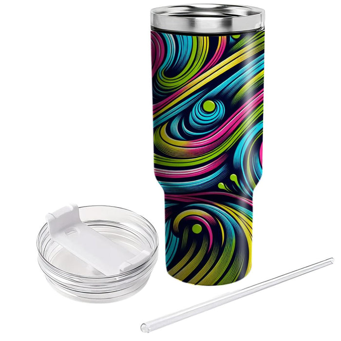 Electric Funk Swirls  Unique Tumblers