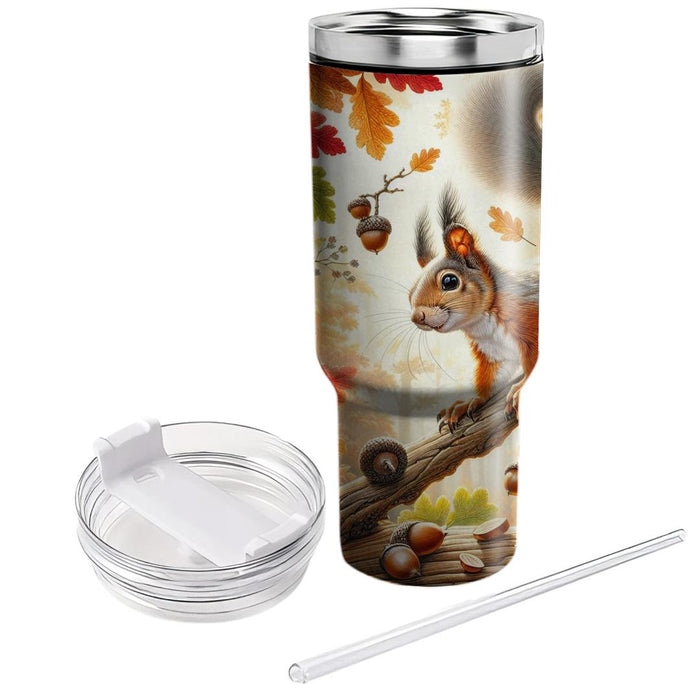 Whimsical Squirrel Play  Tumbler Cups