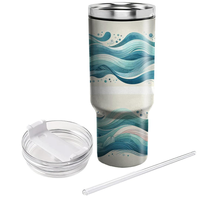 Artistic Watercolor Waves  Insulated Tumblers