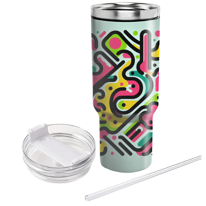 Funky Abstract Shapes Tumblers With Lids