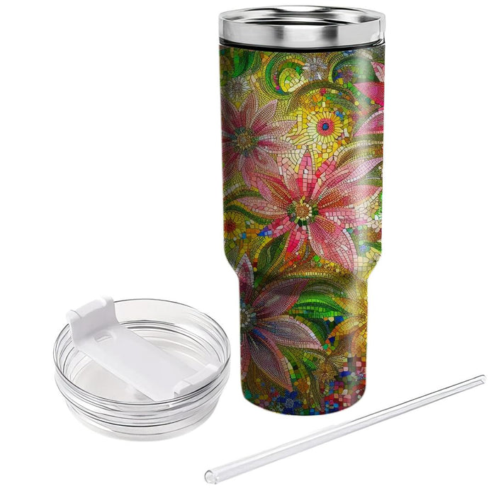 Spring Floral Mosaic  Insulated Tumblers