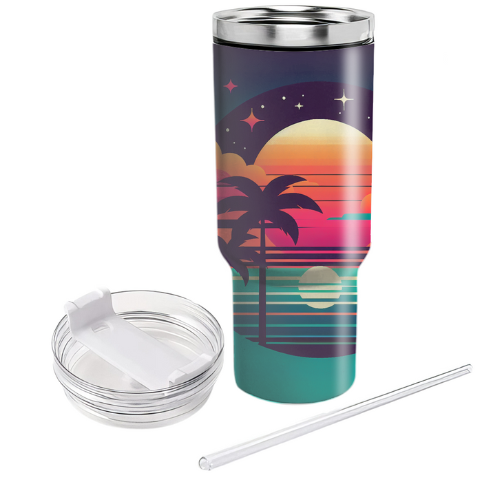 Miami Vice Sunset  Tumbler Cups