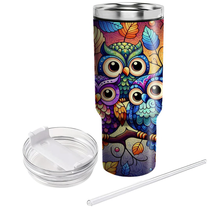 Whimsical Woodland Owls  Insulated Tumblers