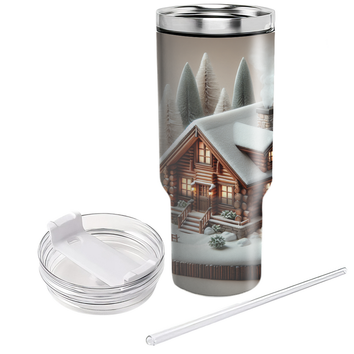 Winter Cozy Cabin  Personalized Tumblers