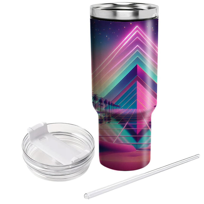 Synthwave Desert Oasis  Tumbler Cups