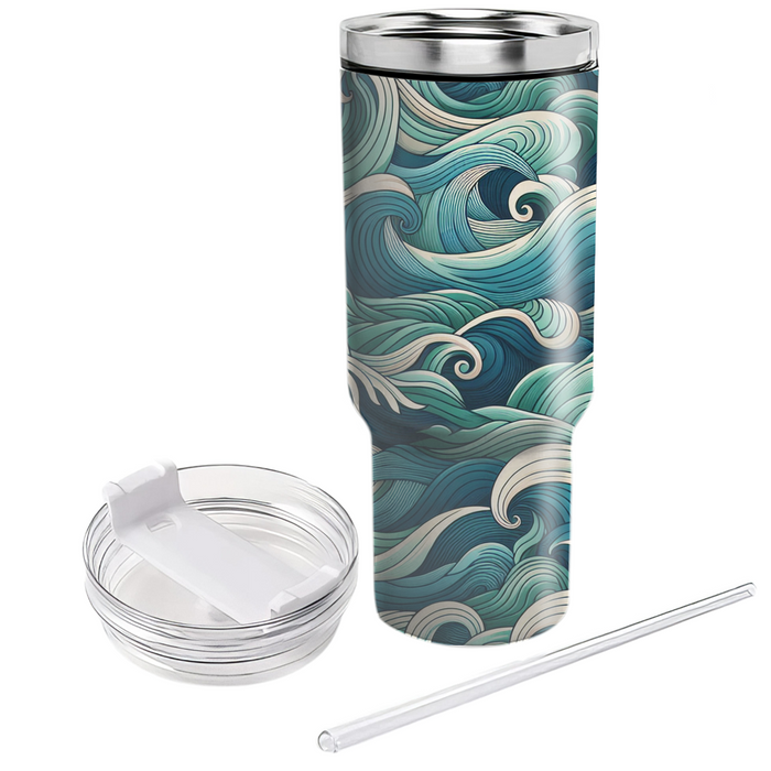 Artistic Wave Cascade  Custom Tumblers