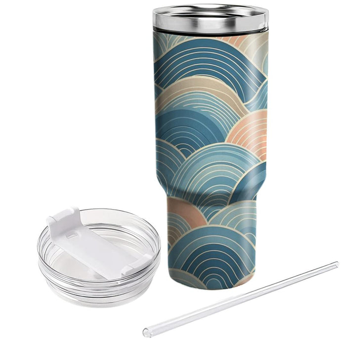 Soft Geometric Waves  Travel Tumblers