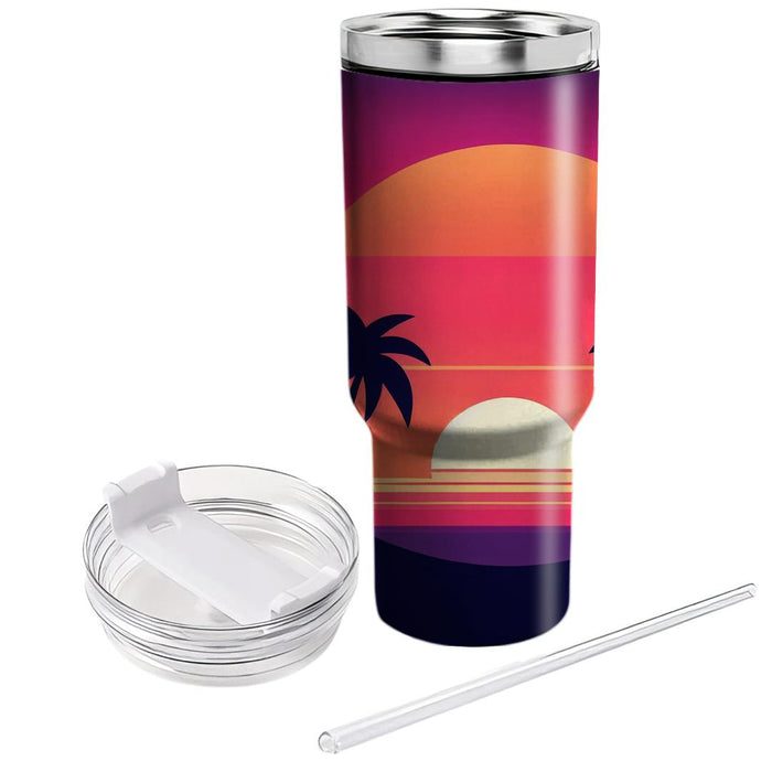 Sunset Palm Paradise  Tumblers With Lids