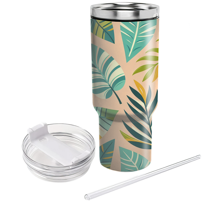 Tropical Leaves Geometric  Custom Tumblers