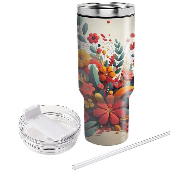 Bright Floral Fiesta  Personalized Tumblers