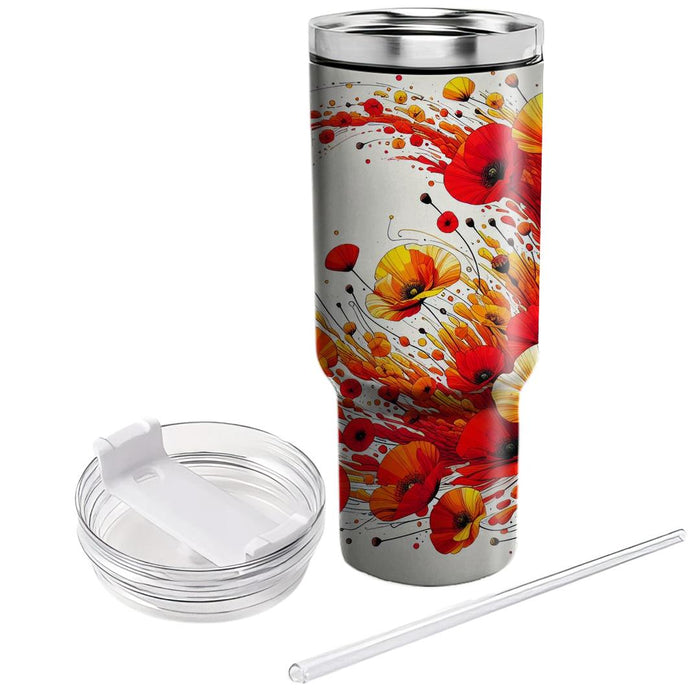 Vivid Poppy Parade  Decorative Tumblers