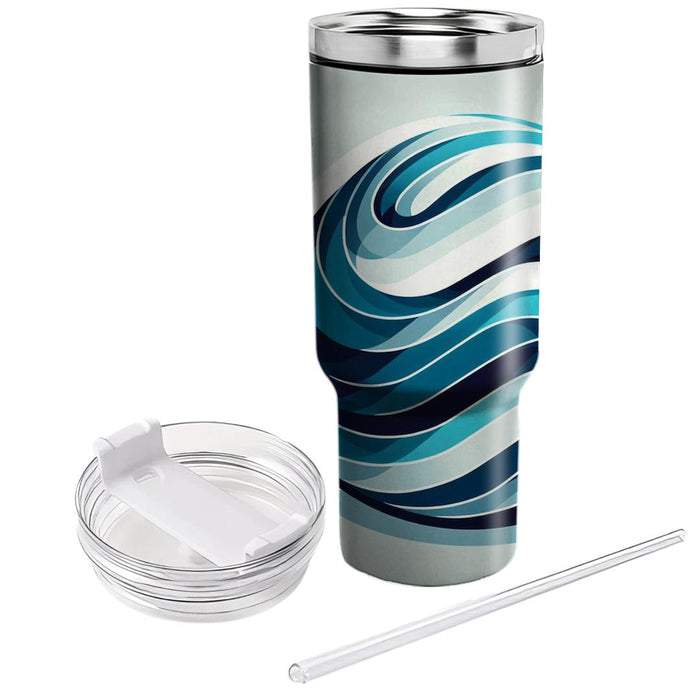 Sleek Wave Lines  Personalized Tumblers