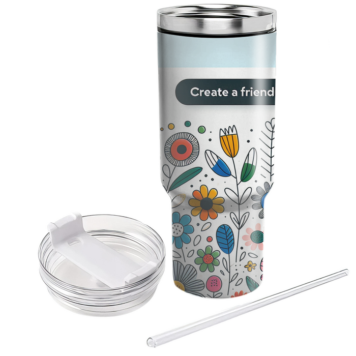 Floral Delightful Doodles  Tumblers With Lids