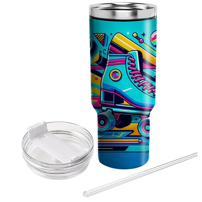 Vibrant 80s Skating  Tumblers For Gifts