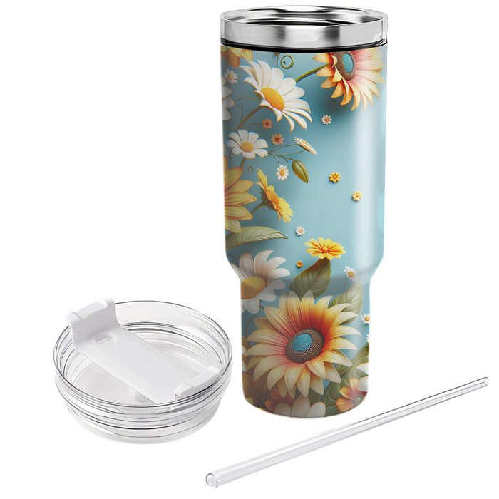 Sunny Floral Delight  Custom Tumblers