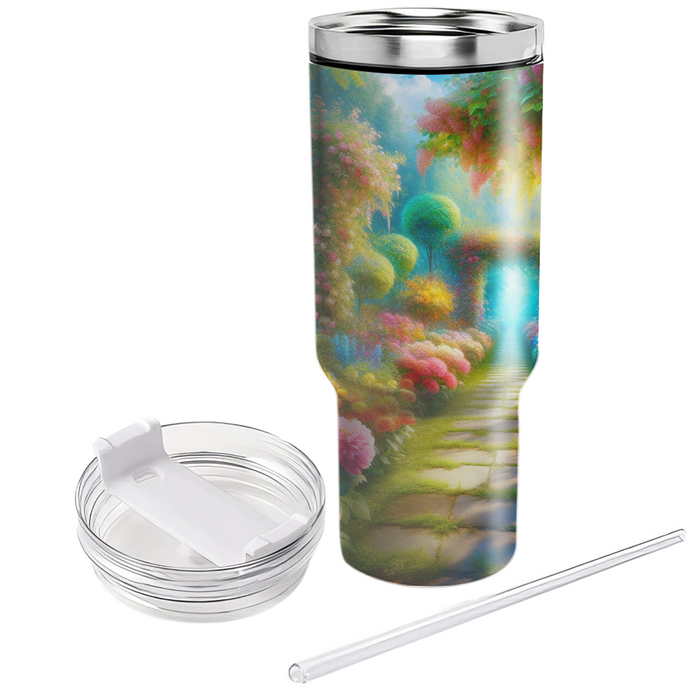 Spring Garden Path  Personalized Tumblers