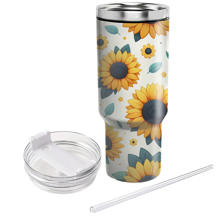 Radiant Sunflower Pattern Decorative Tumblers