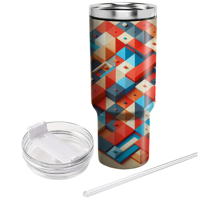 Dramatic Triangular Mosaic  Travel Tumblers