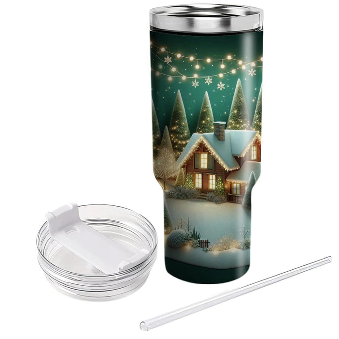 Winter Cozy Cabin Nights  Travel Tumblers