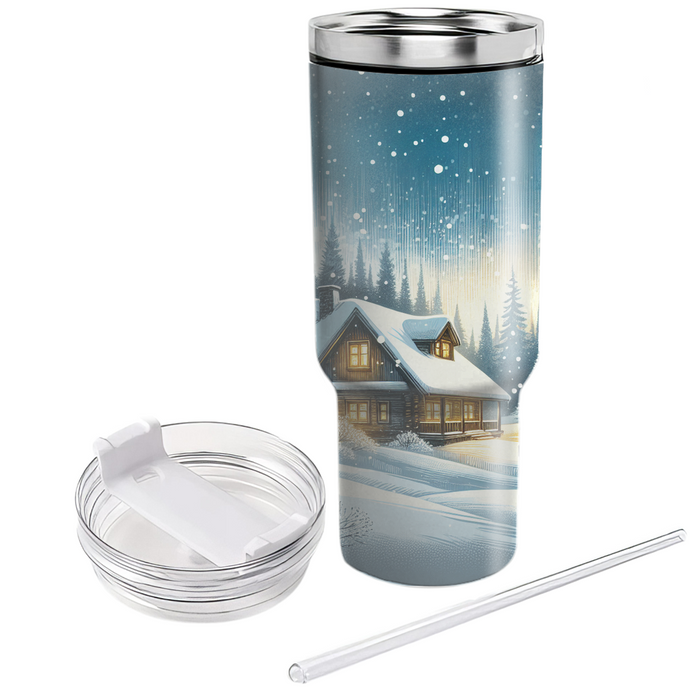 Winter Cabin Retreat  Personalized Tumblers