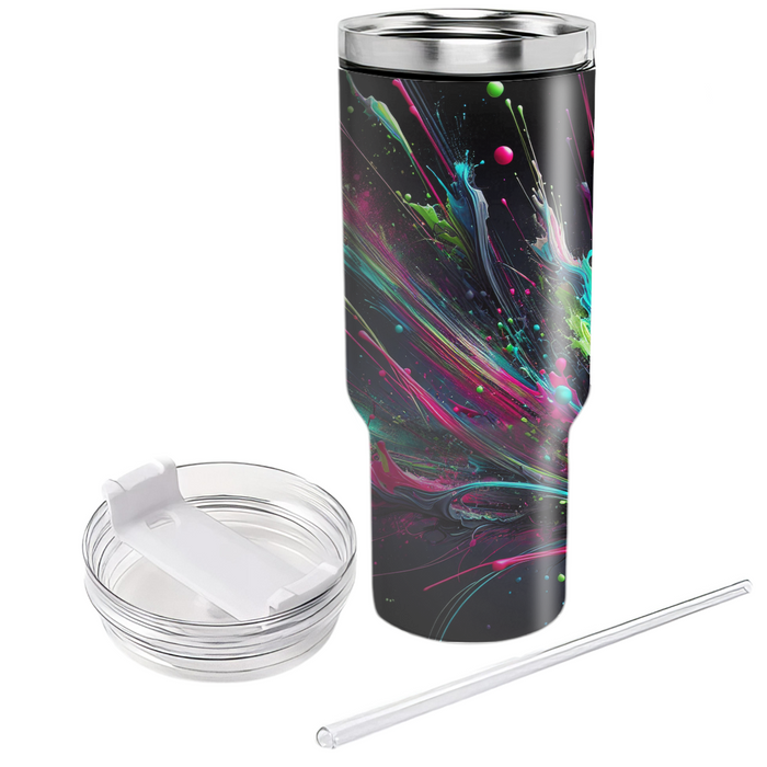 Neon Splatter  Personalized Tumblers