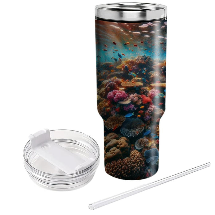 Vibrant Coral Reef  Travel Tumblers