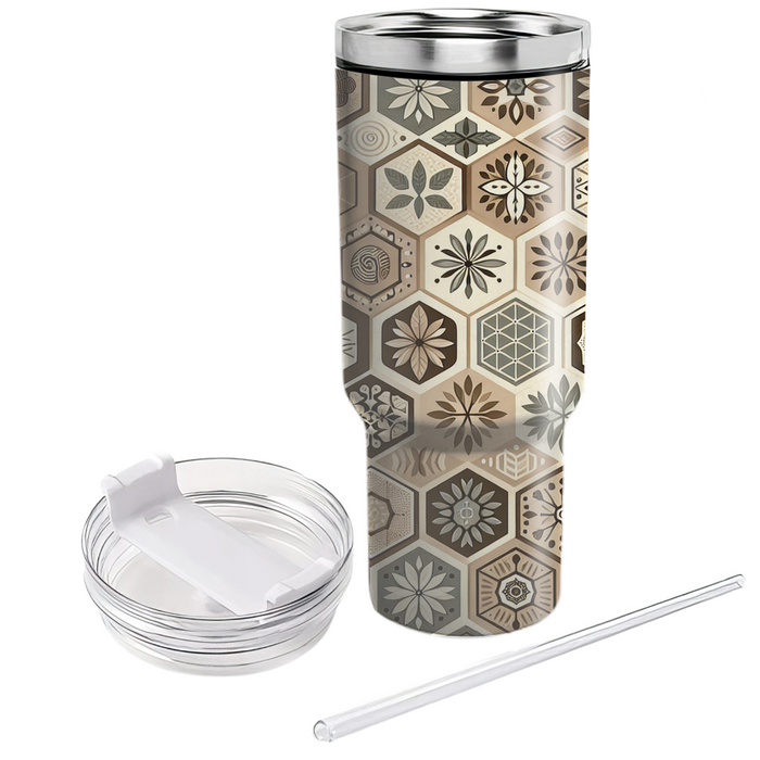 Hexagonal Nature Embrace  Tumbler Cups