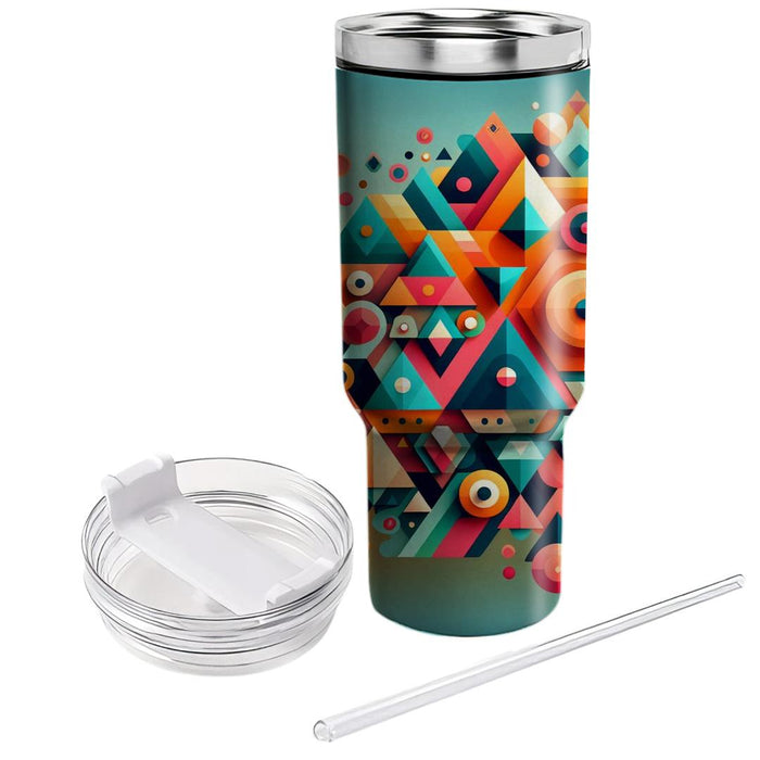 Geometric Burst  Tumblers With Lids