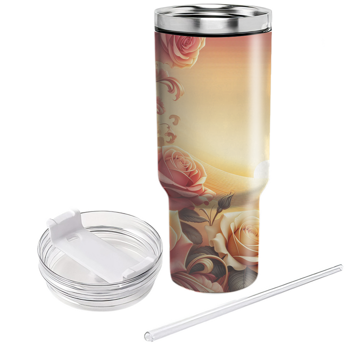 Sunset Rose Blooms  Custom Tumblers