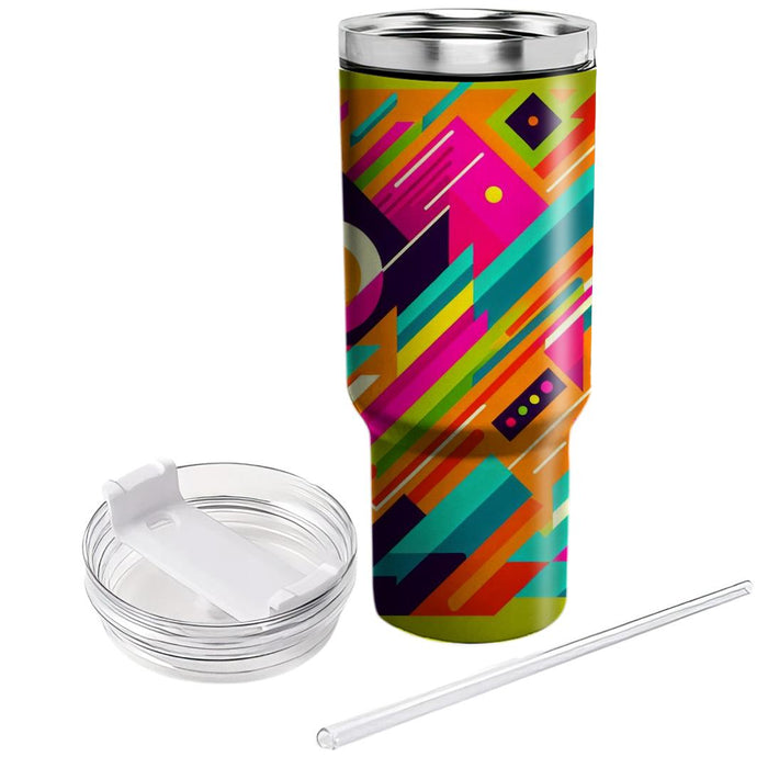 Geometric Vibrance  Personalized Tumblers