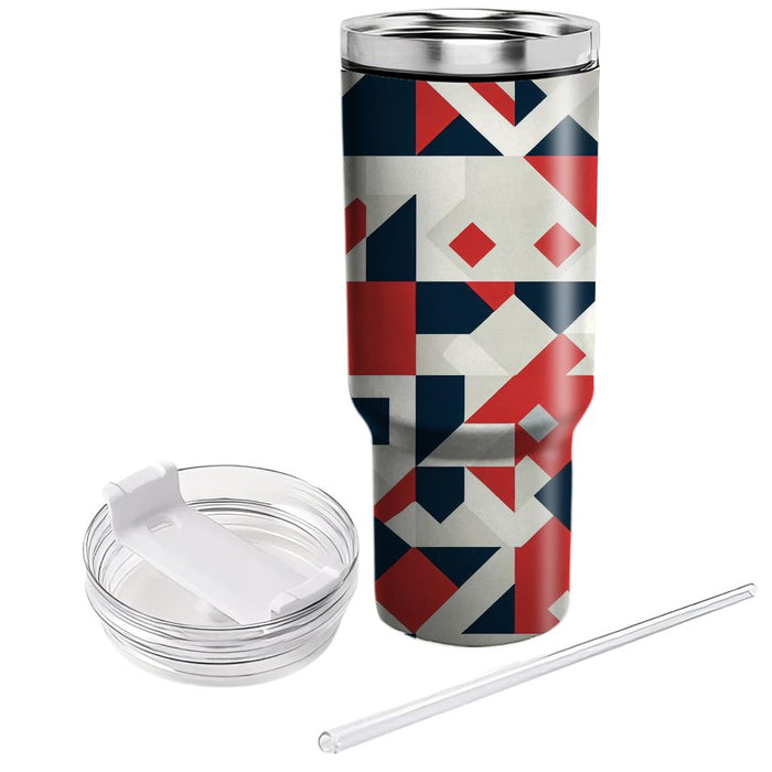 Geometric Tartan  Travel Tumblers